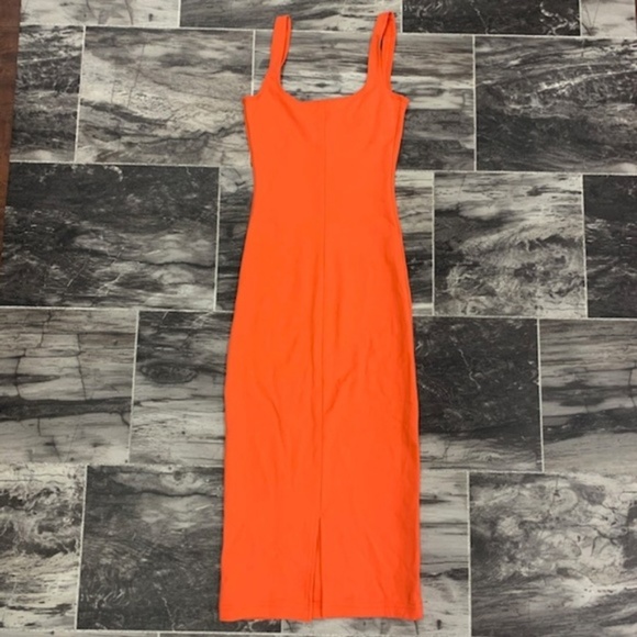 NWT American Apparel | Orange Midi Tank Dress - Picture 4 of 4